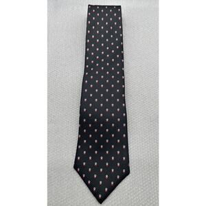 Christian Dior Men's Neck Tie Silk Black Made in USA W:3 1/2" BY L:58" (8A)